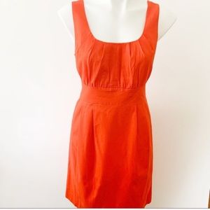 J. Crew Sleeveless Dress Square Neck Tangerine 10
